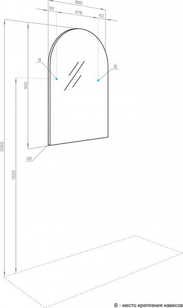 Изображение товара Зеркало Акватон Санта-Барбара 60 (1A286602CB010)