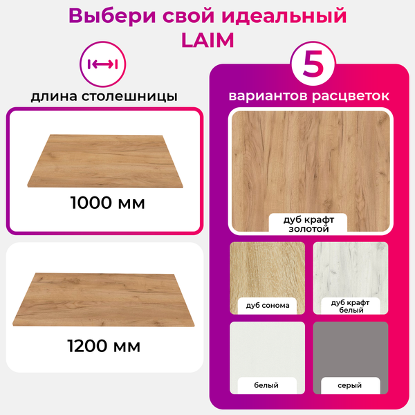 Изображение товара Обеденный стол Mio Tesoro Laim 100x60 (дуб золотой крафт/черный)