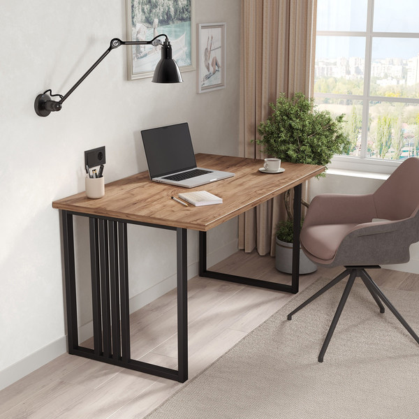 Изображение товара Письменный стол Mio Tesoro Франко 120x66 (дуб золотой крафт/черный)