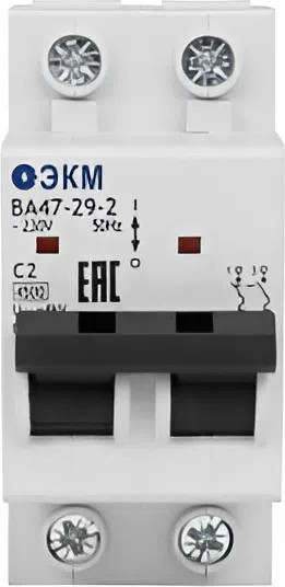 Изображение товара Выключатель автоматический ЭКМ ВА47-29-2C16-УХЛ3 4.5кА / 330543