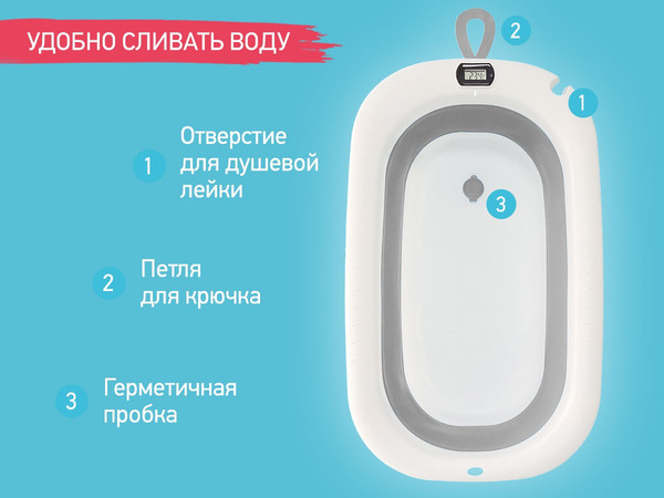 Изображение товара Ванночка детская ROXY-KIDS Звезды RFB-11-GR (серый)