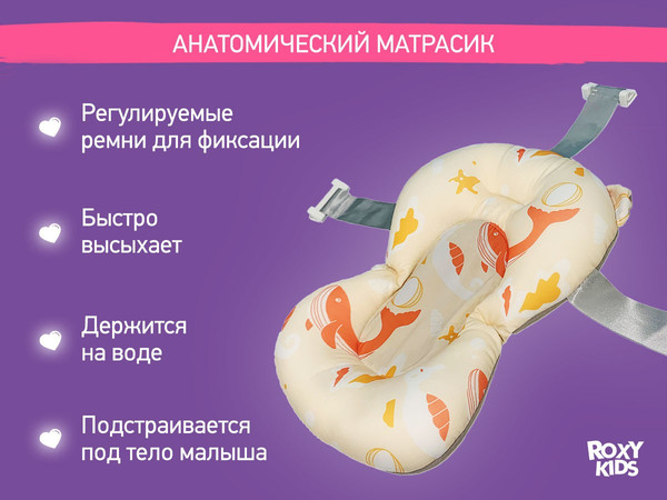 Изображение товара Ванночка детская ROXY-KIDS Киты RFB-11-Р (розовый)