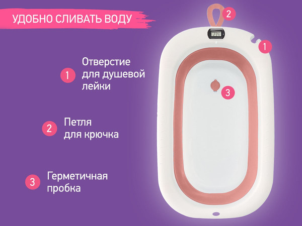 Изображение товара Ванночка детская ROXY-KIDS Киты RFB-11-Р (розовый)