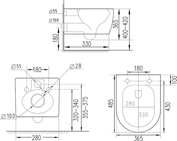 Изображение товара Унитаз подвесной Roxen Antares 530110-01B Rimless Soft Close NC (черный)