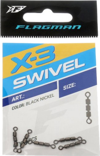 Изображение товара Набор вертлюгов рыболовных Flagman Fishing Swivel X-3 №8 / FSLX3-08 (5шт)