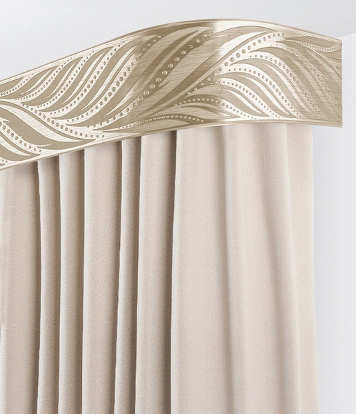 Изображение товара Карниз для штор LEGRAND Глэдис 7см 3м 2р с поворотами / 58139344 (бежевый/золотой)