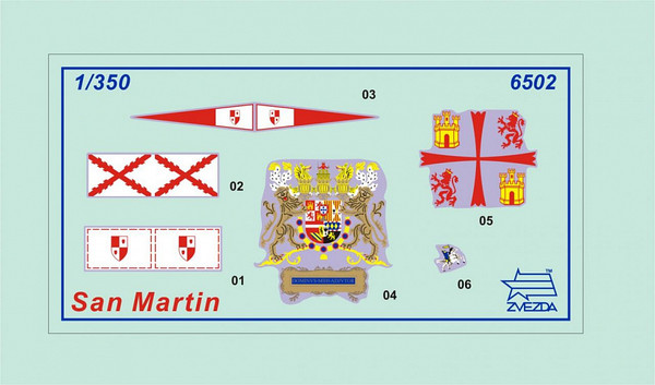 Изображение товара Сборная модель Звезда Испанский корабль Сан-Мартин / 6502П