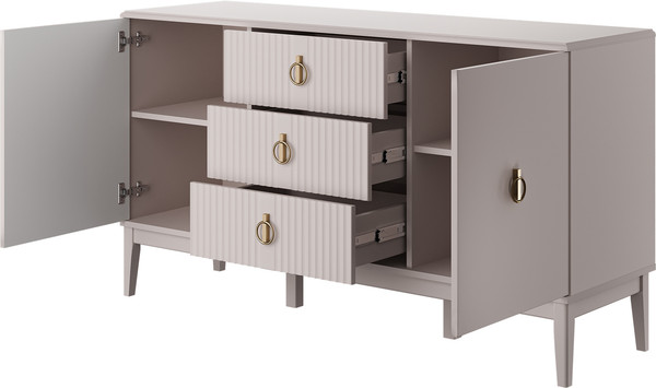 Изображение товара Тумба Bravo Мебель Фарго 2дв. 3ящ. (персидский жемчуг/лак льняной)