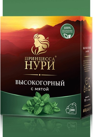 Изображение товара Чай пакетированный Принцесса Нури Высокогорный с мятой (100пак)