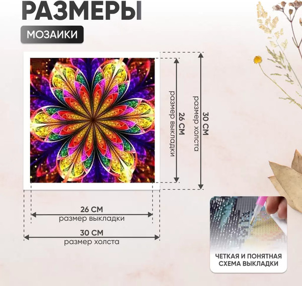 Изображение товара Набор алмазной вышивки Solmax&Creators Цветочный орнамент / CP54046