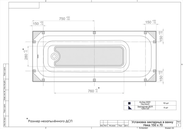 Изображение товара Ванна акриловая Triton Ника 150x70