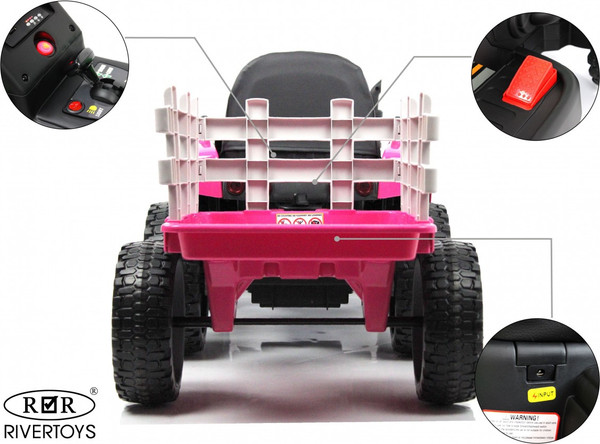 Изображение товара Детский автомобиль RiverToys H444HH (розовый)