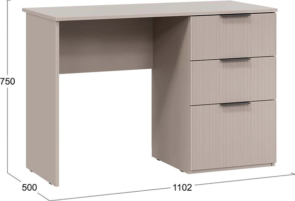 Изображение товара Письменный стол ТриЯ Графит (глиняно-серый/холст латте)