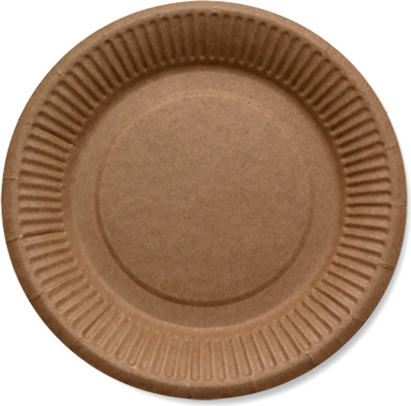 Изображение товара Набор одноразовых тарелок Papperskopp Картон 230мм / 288241 (100шт, крафт)