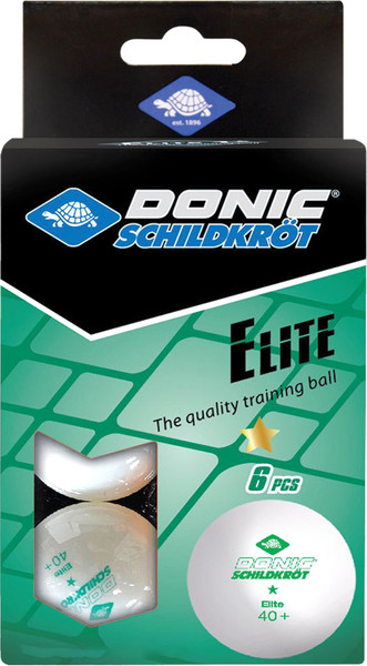 Изображение товара Набор мячей для настольного тенниса Donic Schildkrot Elite 1* 40+ / 608510 (6шт, белый)