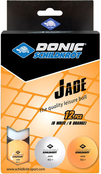 Изображение товара Набор мячей для настольного тенниса Donic Schildkrot Jade 40+ / 618045 (12шт, белый/оранжевый)