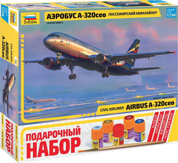 Изображение товара Сборная модель Звезда Пассажирский авиалайнер Аэробус А-320 / 7003П