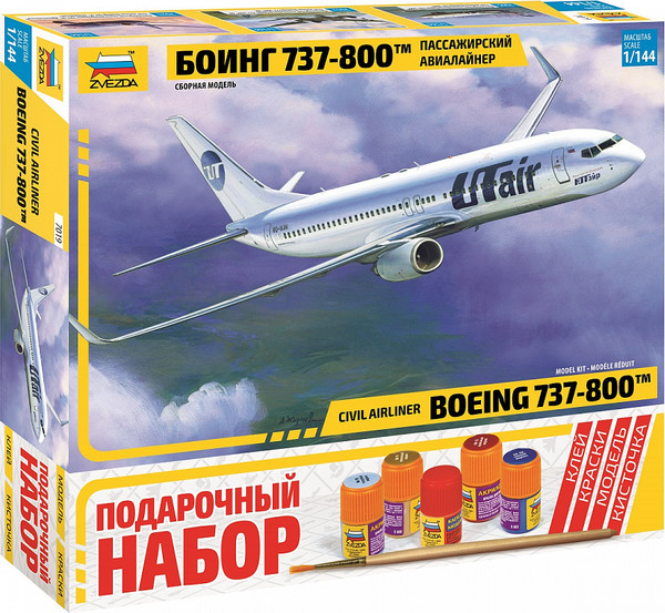 Изображение товара Сборная модель Звезда Пассажирский авиалайнер Боинг 737-800 / 7019П