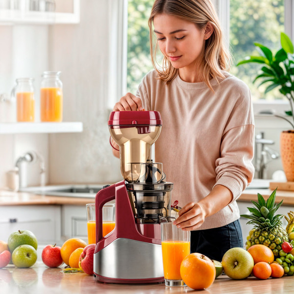 Изображение товара Соковыжималка электрическая Endever Sigma-102 (красный/стальной)