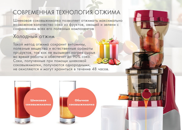 Изображение товара Соковыжималка электрическая Endever Sigma-102 (красный/стальной)