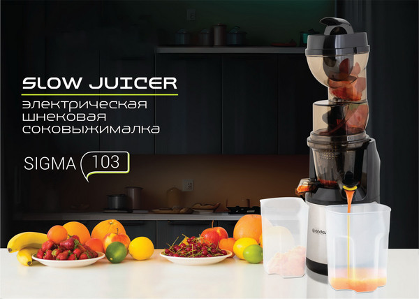 Изображение товара Соковыжималка электрическая Endever Sigma-103 (черный/стальной)
