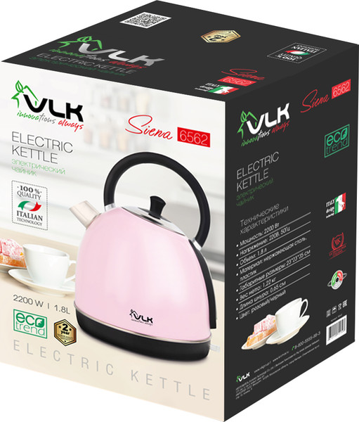 Изображение товара Электрочайник VLK Siena-6562 (розовый/черный)
