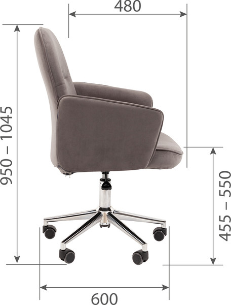 Изображение товара Кресло офисное Chairman Home 130 (Т-55 серый)