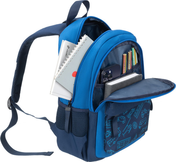 Изображение товара Школьный рюкзак Torber Class X Mini / T1801-24-BL (синий с орнаментом)