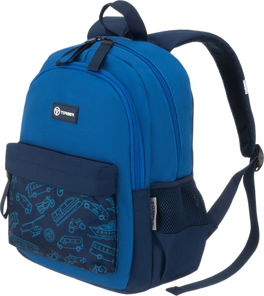 Изображение товара Школьный рюкзак Torber Class X Mini / T1801-24-BL (синий с орнаментом)