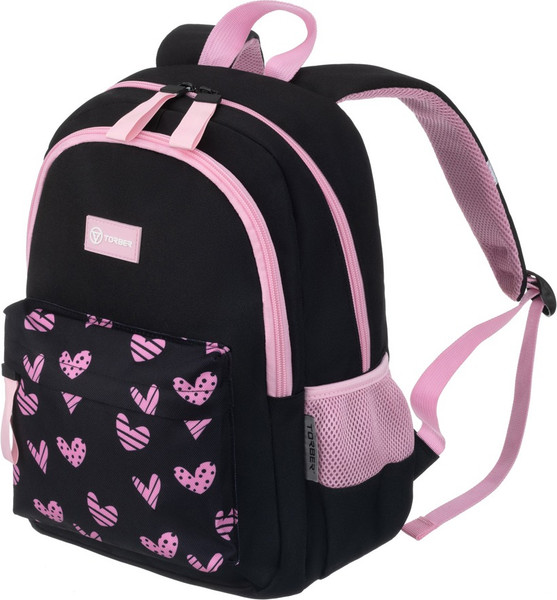 Изображение товара Школьный рюкзак Torber Class X Mini / T1801-24-BP (черный/розовый с орнаментом)
