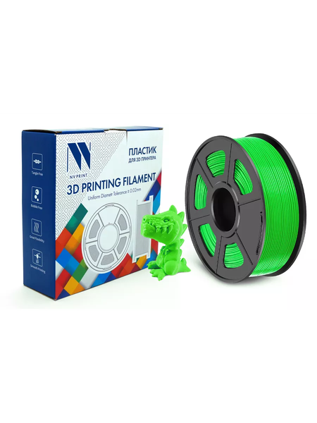 Изображение товара Пластик для 3D-печати NV Print NV-3D-PLA-NOCT-GREEN (1.75мм, 1кг, зеленый)