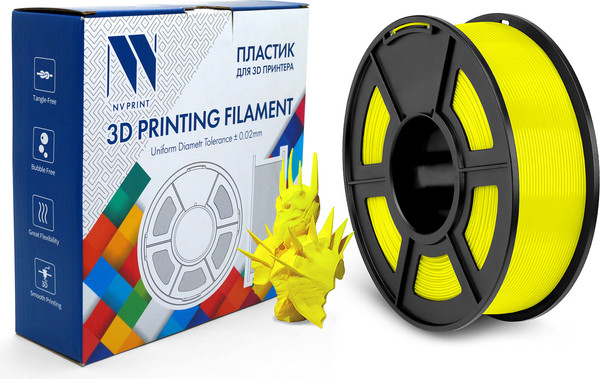 Изображение товара Пластик для 3D-печати NV Print NV-3D-PLA-YELLOW (1.75мм, 1кг, желтый)