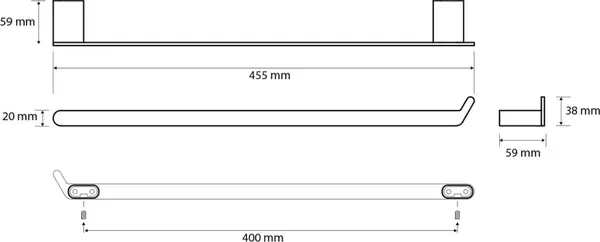 Изображение товара Держатель для полотенца Bemeta Organic 167104350 (400мм, черный матовый)