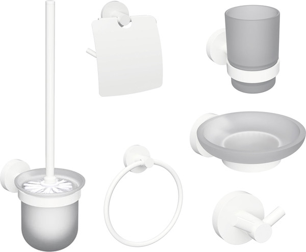 Изображение товара Набор аксессуаров для ванной и туалета Bemeta White 204604 (белый)