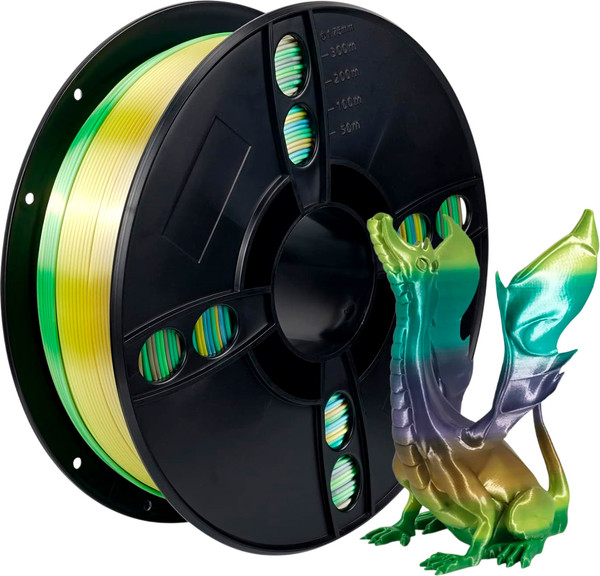 Изображение товара Пластик для 3D-печати Kingroon PLA Silk 1.75мм / B01893 (1кг, Rainbow Forest)