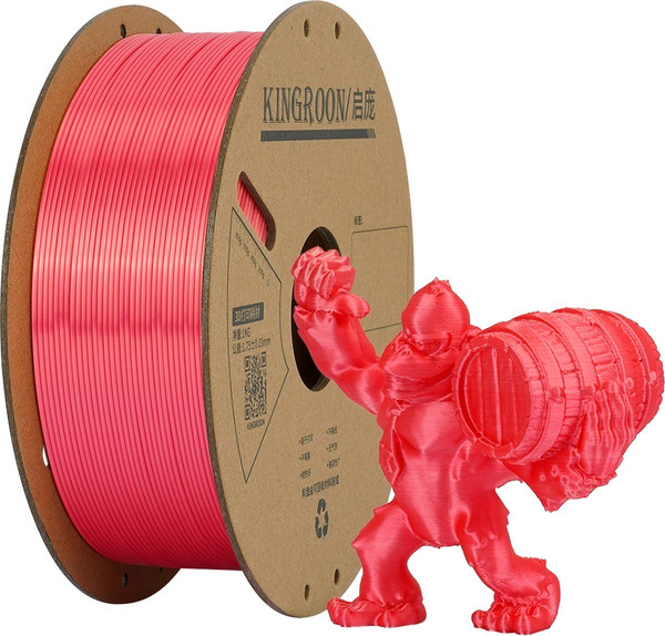 Изображение товара Пластик для 3D-печати Kingroon PLA Silk 1.75мм / NSC010 (1кг, Red)