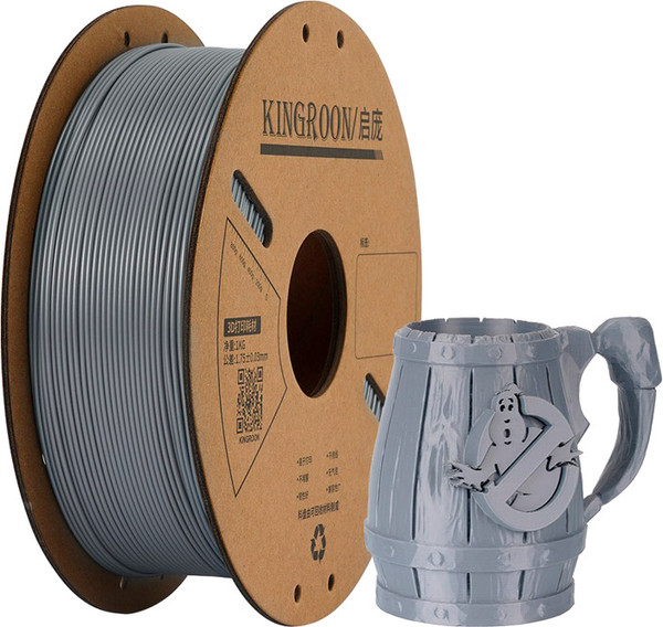 Изображение товара Пластик для 3D-печати Kingroon PLA 1.75мм / NPLA011 (1кг, Silver)