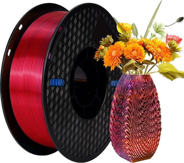 Изображение товара Пластик для 3D-печати Kingroon PLA Tri Color Silk 1.75мм / NSC025 (1кг, Red/Golden/Blue)