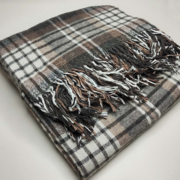 Изображение товара Плед Vladi Метро 4/CANNY 50256 (170x210, белый/серый/коричневый)