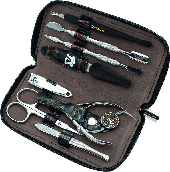 Изображение товара Набор для маникюра Zinger MS-1302 (черный лак/цветные полосы)