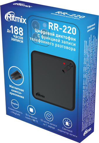 Изображение товара Цифровой диктофон Ritmix RR-220 16GB (черный)