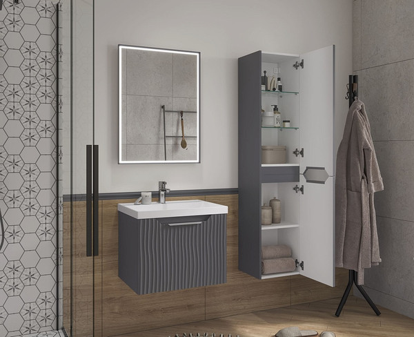 Изображение товара Шкаф-пенал для ванной EQUIL Mirage 36.R / ppMIRAGE36.R-07 (подвесной)