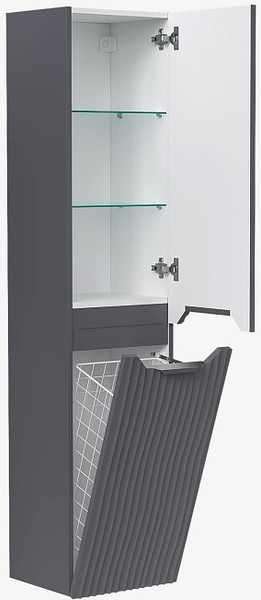 Изображение товара Шкаф-пенал для ванной EQUIL Mirage 36.R / ppMIRAGE36.R.KZ-07 (подвесной с корзиной)