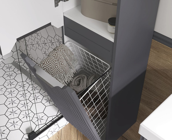 Изображение товара Шкаф-пенал для ванной EQUIL Mirage 36.R / ppMIRAGE36.R.KZ-07 (подвесной с корзиной)