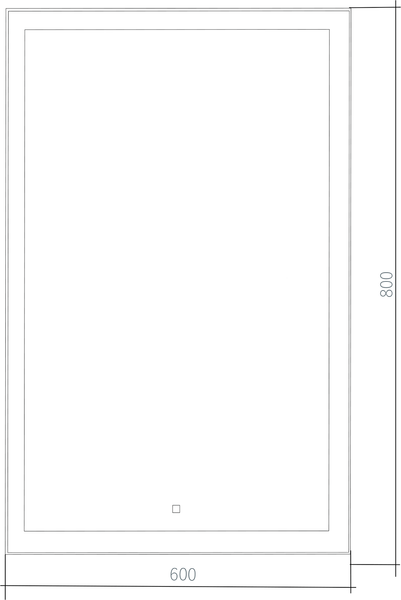 Изображение товара Зеркало Toppus Velour 60x80 / 2911.005 (с подсветкой, сенсорный выключатель с диммированием, алюминиевый профиль)