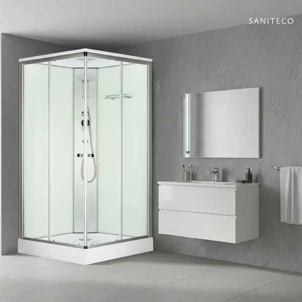 Изображение товара Душевая кабина Saniteco BST-290W (90x90, белый/прозрачное стекло)