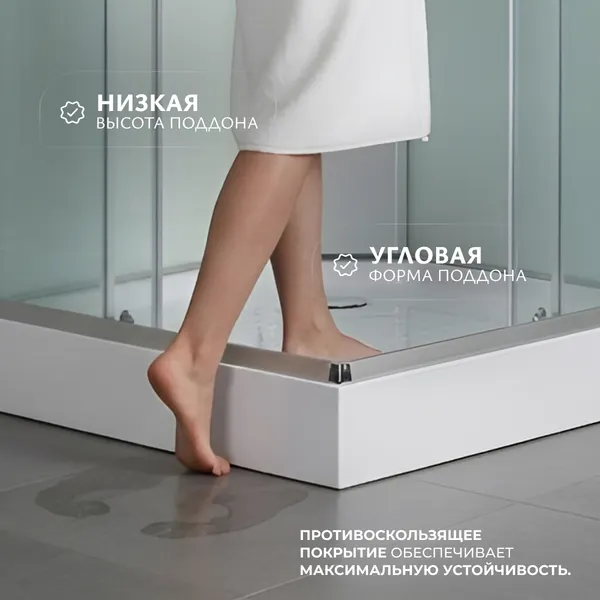 Изображение товара Душевая кабина Saniteco BST-290W (90x90, белый/прозрачное стекло)