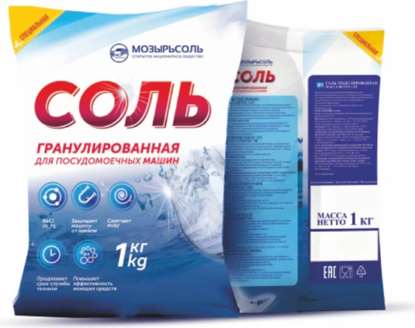 Изображение товара Соль для посудомоечных машин Мозырьсоль Гранулированная (1кг)