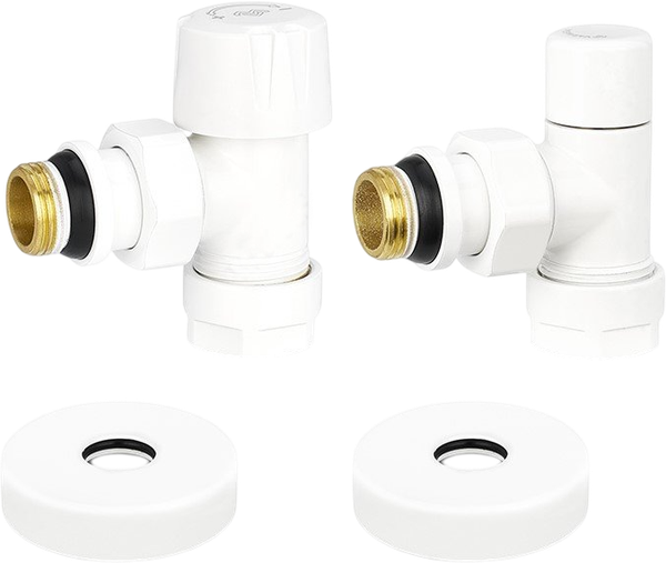 Изображение товара Комплект кранов для инженерного подключения Varmega №1 Угловой / VMDV10-110415 (белый)