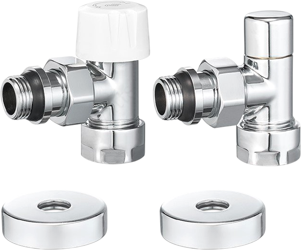 Изображение товара Комплект кранов для инженерного подключения Varmega №1 Угловой / VMDV10-410415 (хром)